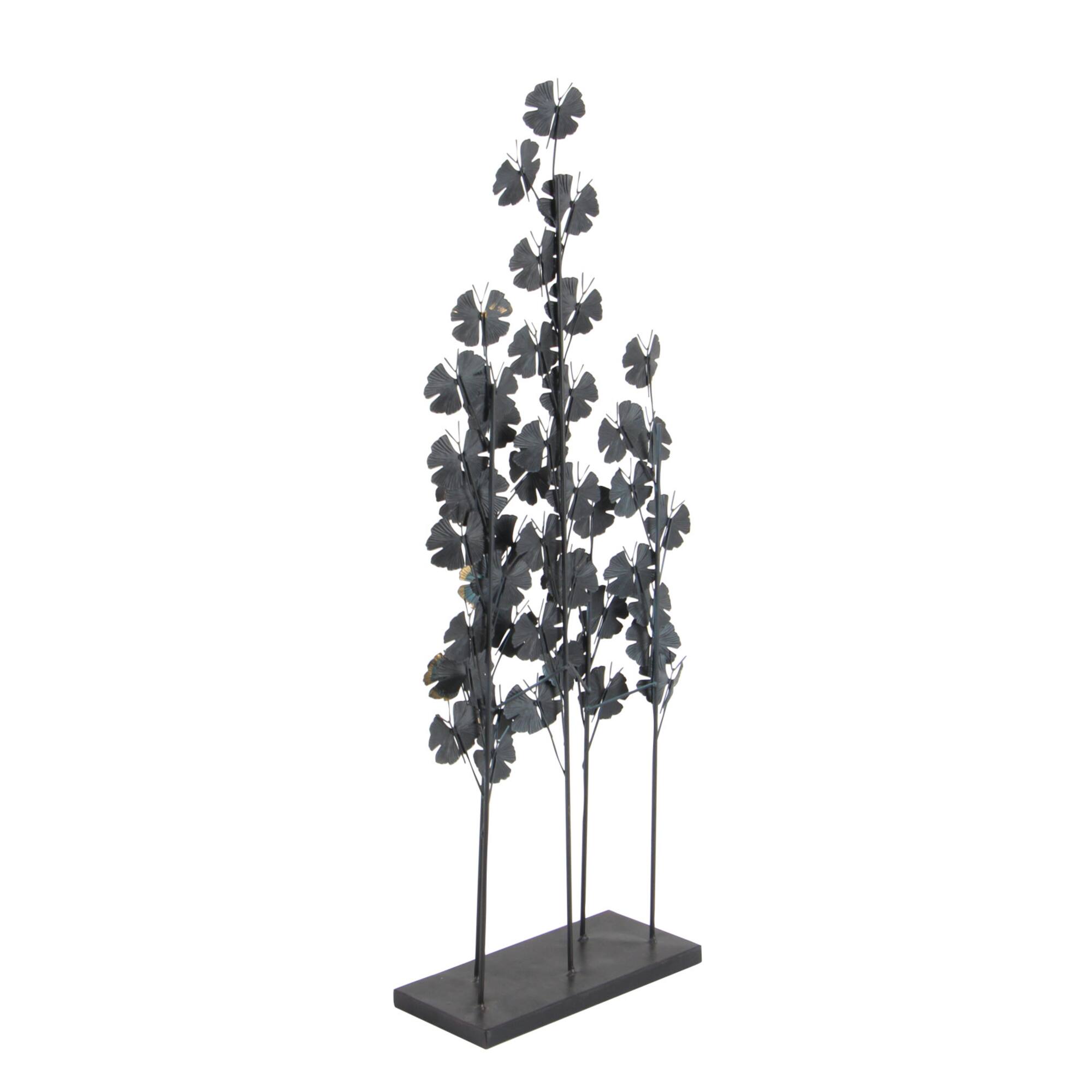 37" Turquoise Metal Contemporary Nature Sculpture